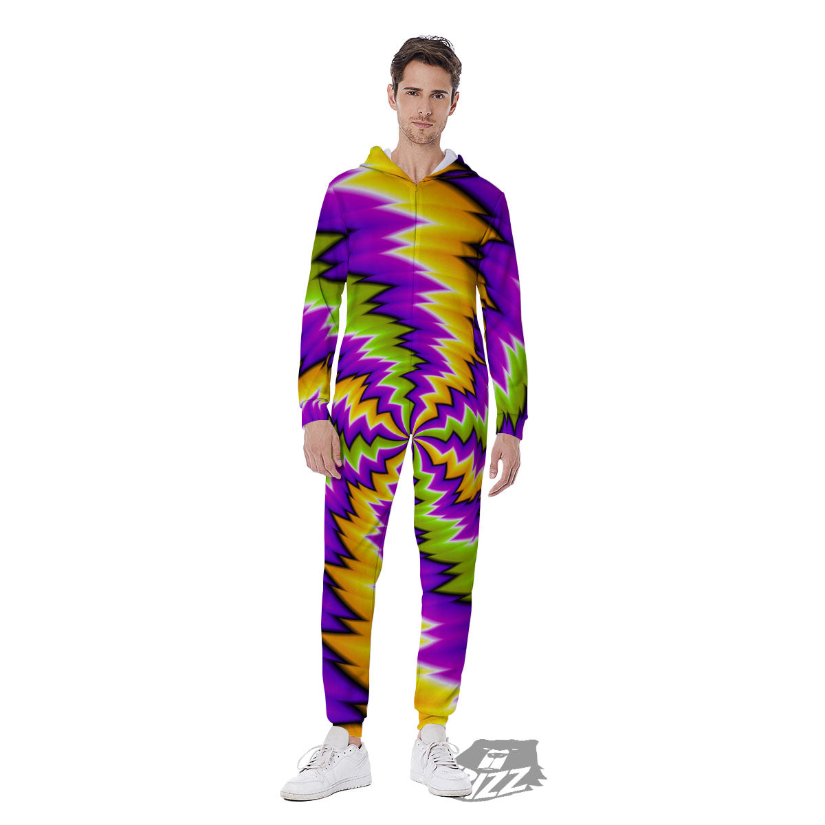 Moving Optical Illusion Dizzy Vortex Men's Jumpsuit-grizzshop