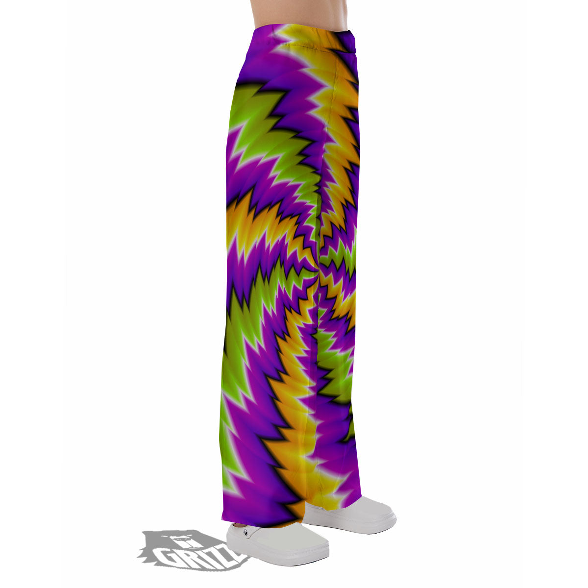 Moving Optical Illusion Dizzy Vortex Pajama Pants-grizzshop