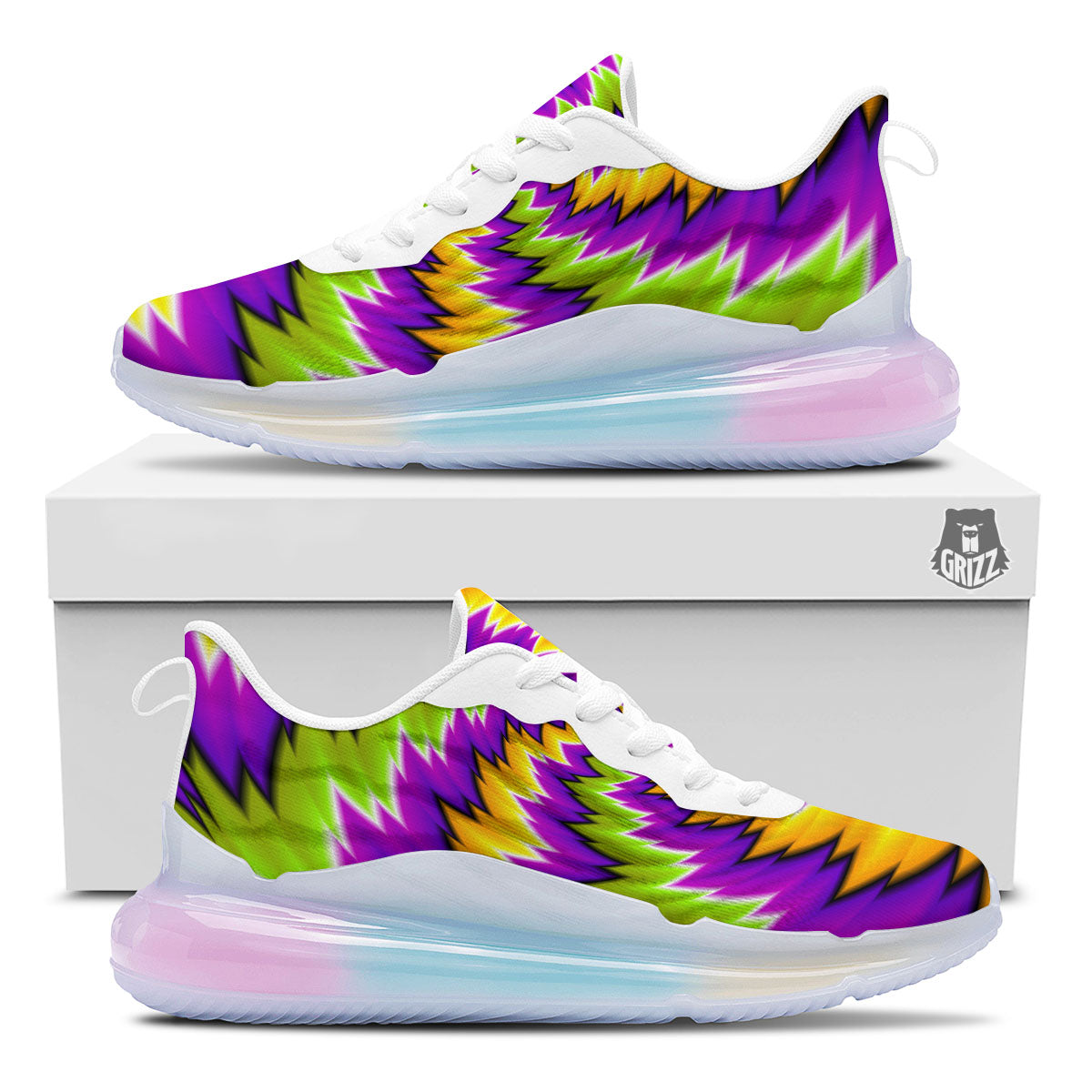 Moving Optical Illusion Dizzy Vortex Running Sneakers-grizzshop