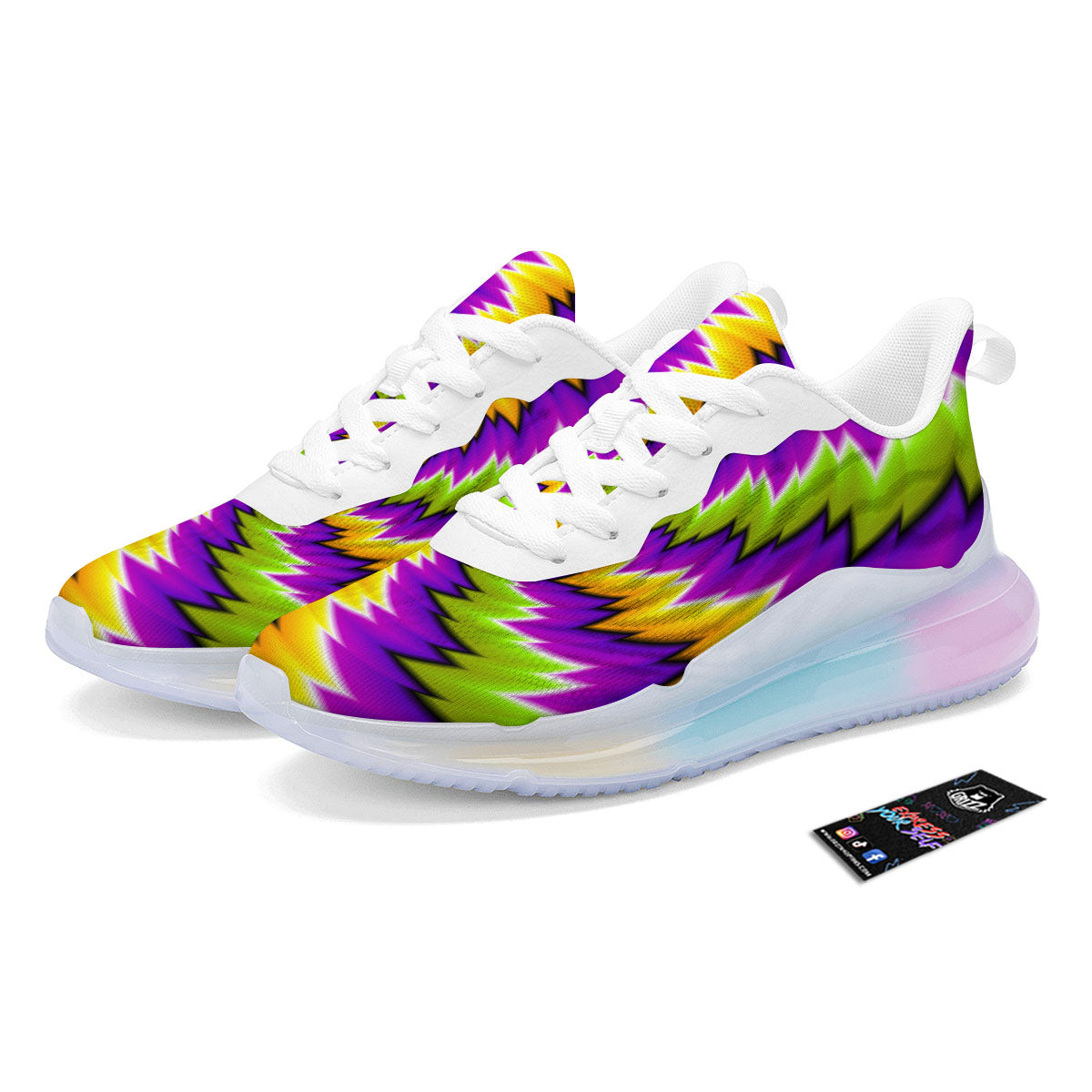Moving Optical Illusion Dizzy Vortex Running Sneakers-grizzshop