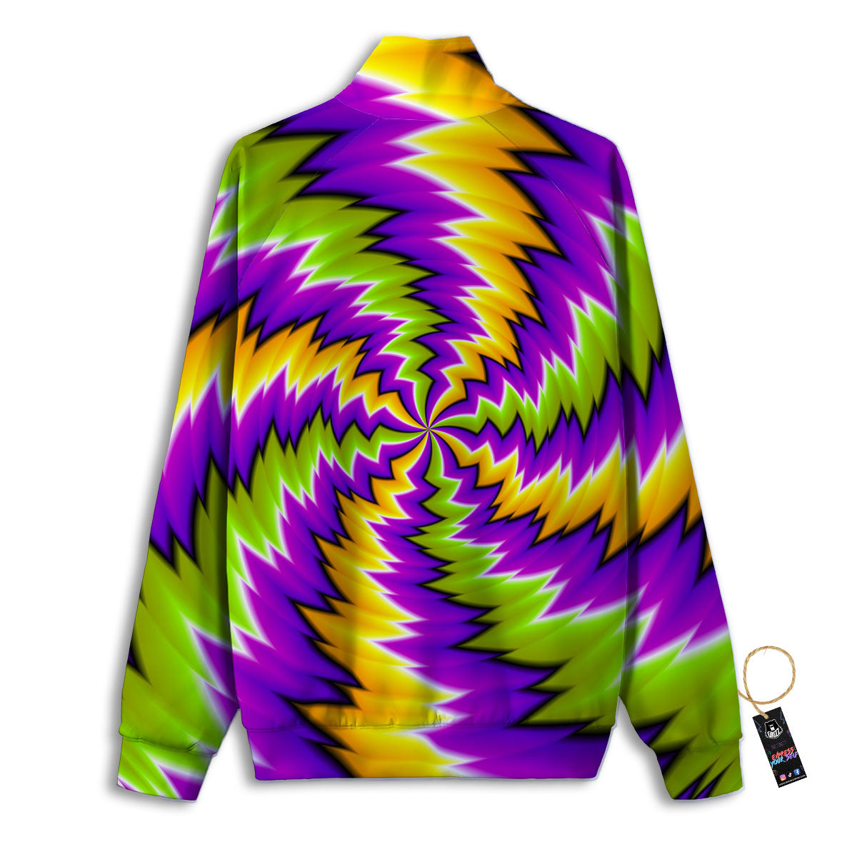 Moving Optical Illusion Dizzy Vortex Track Jacket-grizzshop
