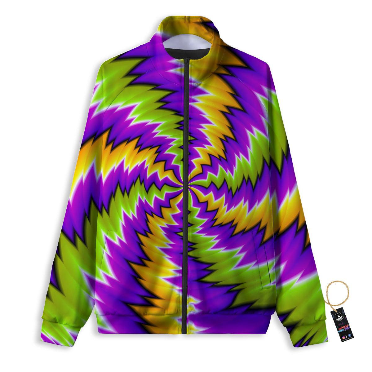 Moving Optical Illusion Dizzy Vortex Track Jacket-grizzshop