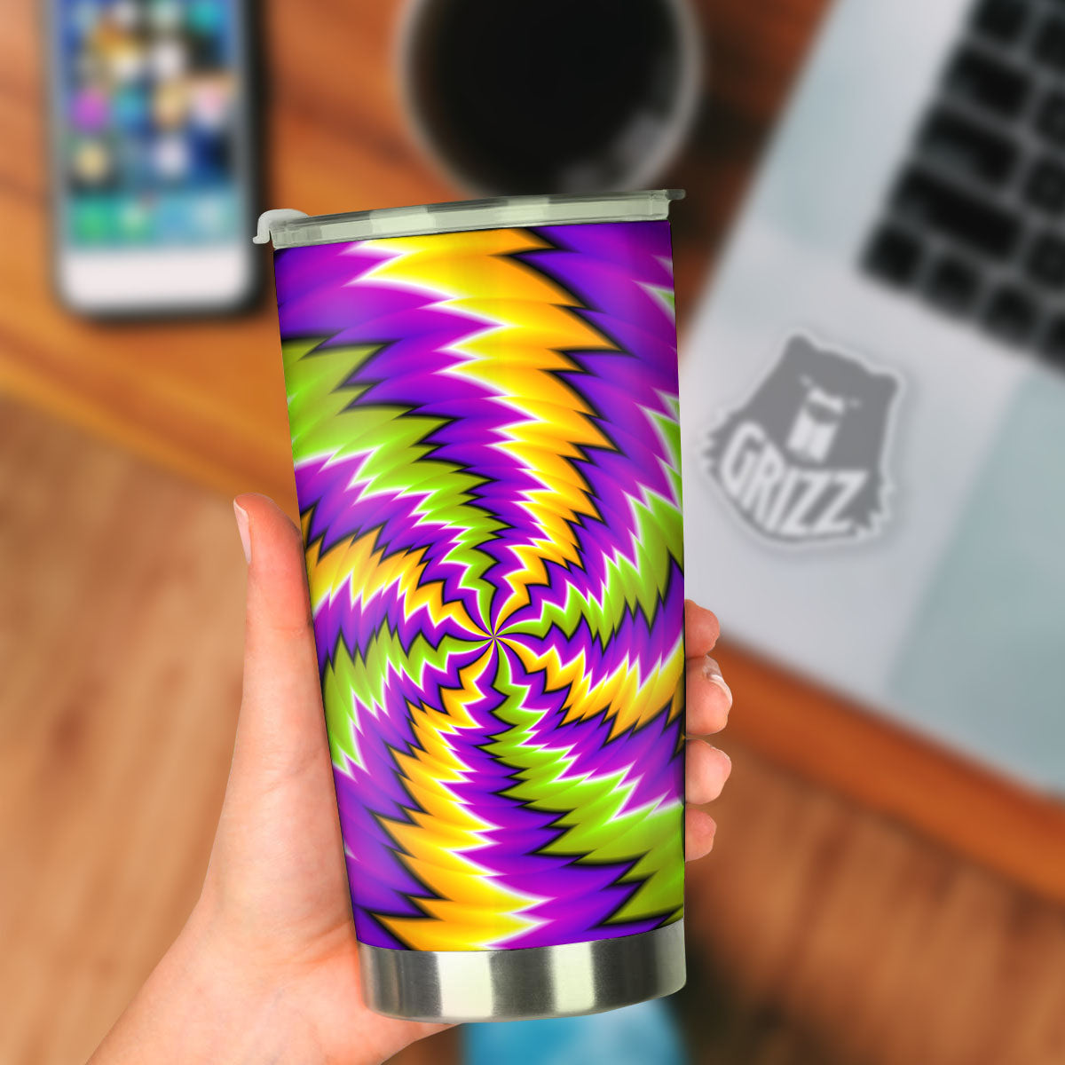 Moving Optical Illusion Dizzy Vortex Tumbler-grizzshop