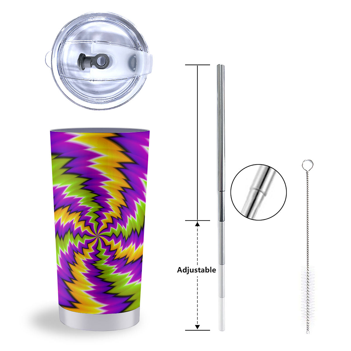 Moving Optical Illusion Dizzy Vortex Tumbler-grizzshop