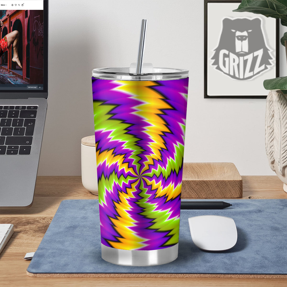 Moving Optical Illusion Dizzy Vortex Tumbler-grizzshop
