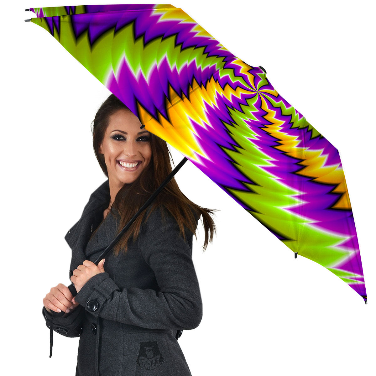 Moving Optical Illusion Dizzy Vortex Umbrella-grizzshop