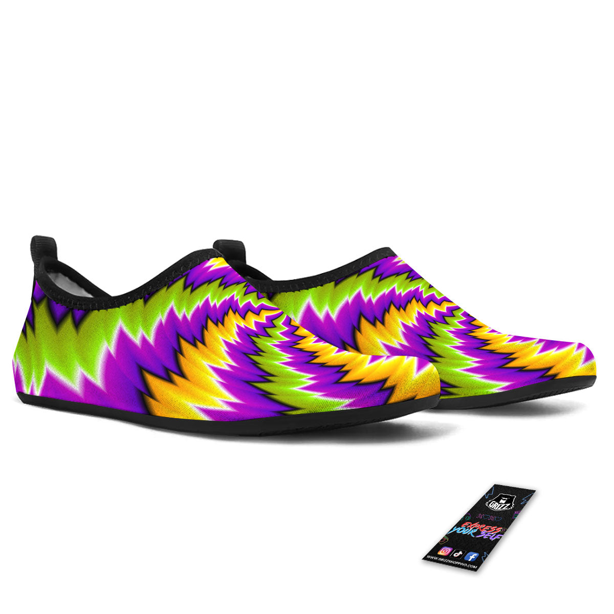 Moving Optical Illusion Dizzy Vortex Water Shoes-grizzshop