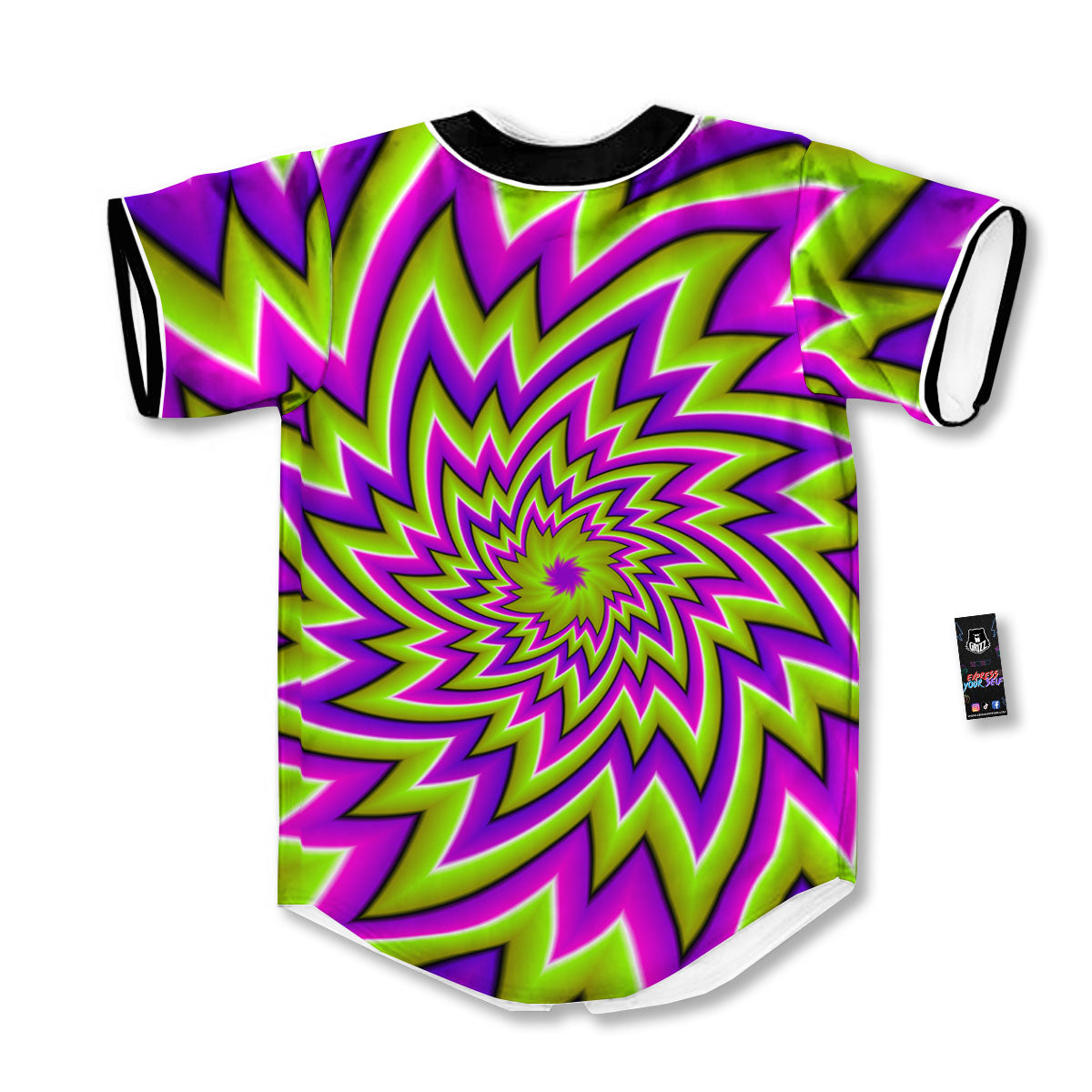 Moving Optical Illusion Green Big Bang Baseball Jersey-grizzshop