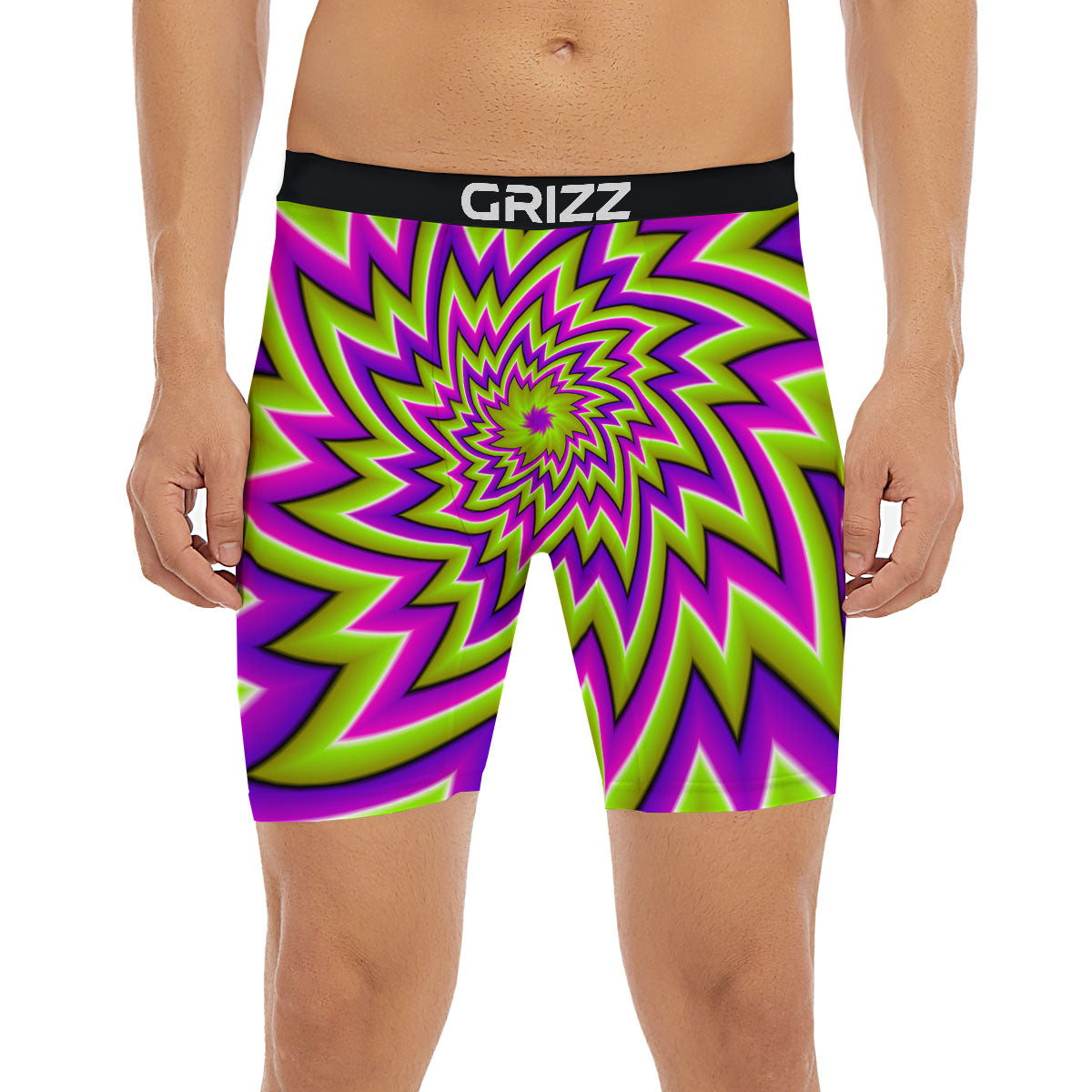 Moving Optical Illusion Green Big Bang Boxer Briefs-grizzshop