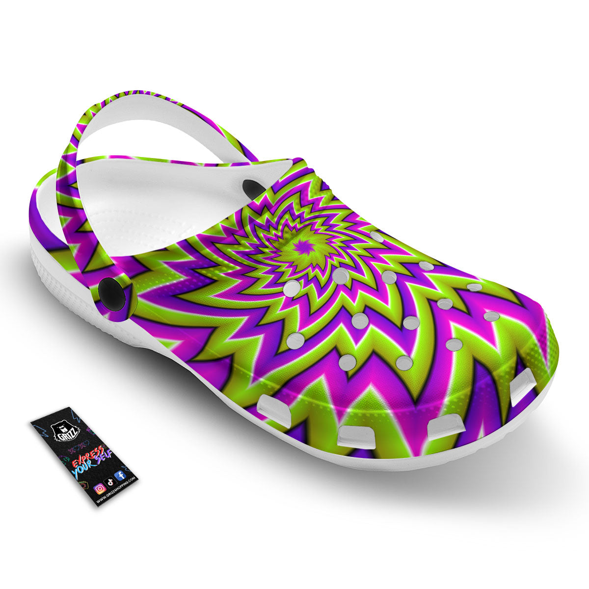 Moving Optical Illusion Green Big Bang Clog-grizzshop