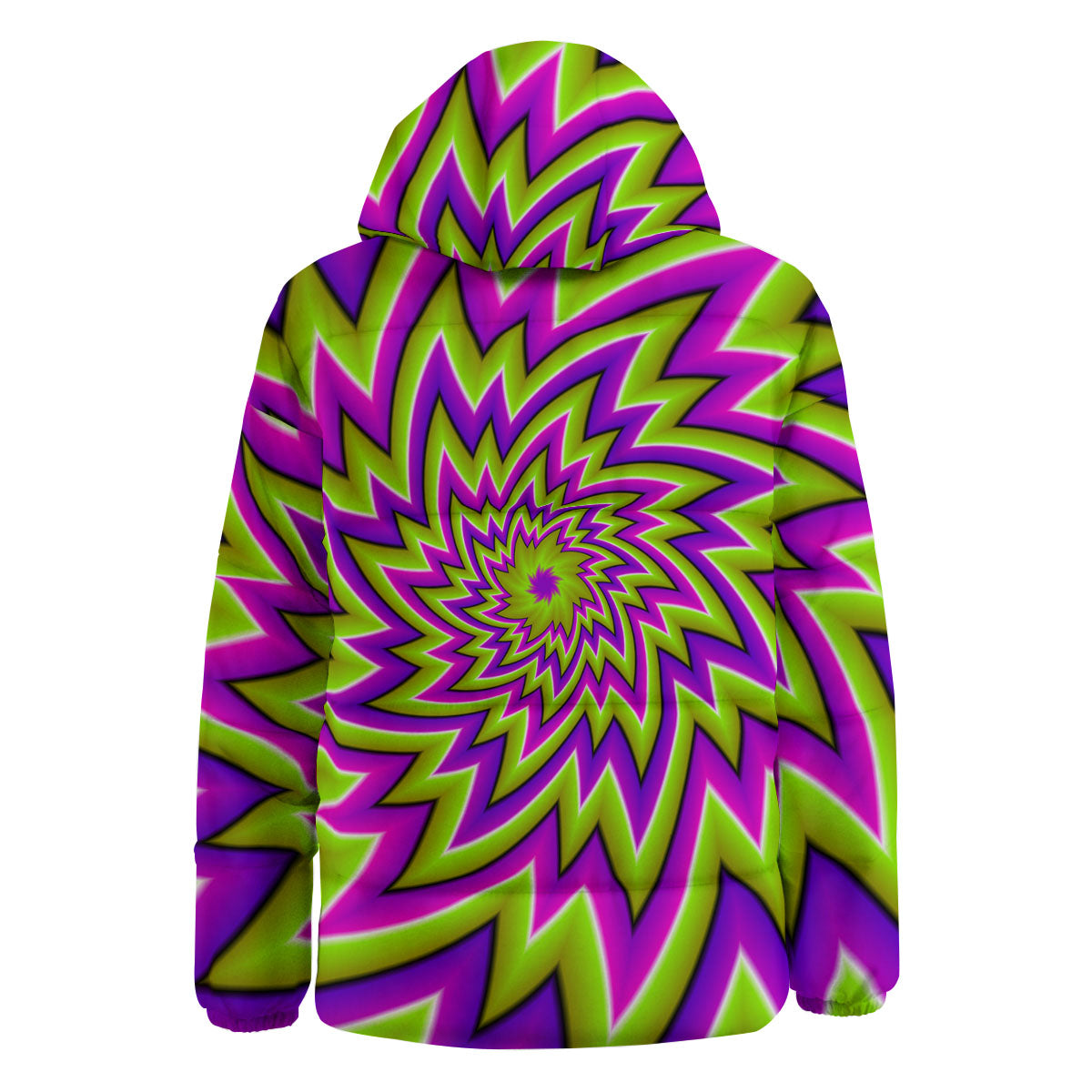 Moving Optical Illusion Green Big Bang Down Jacket-grizzshop