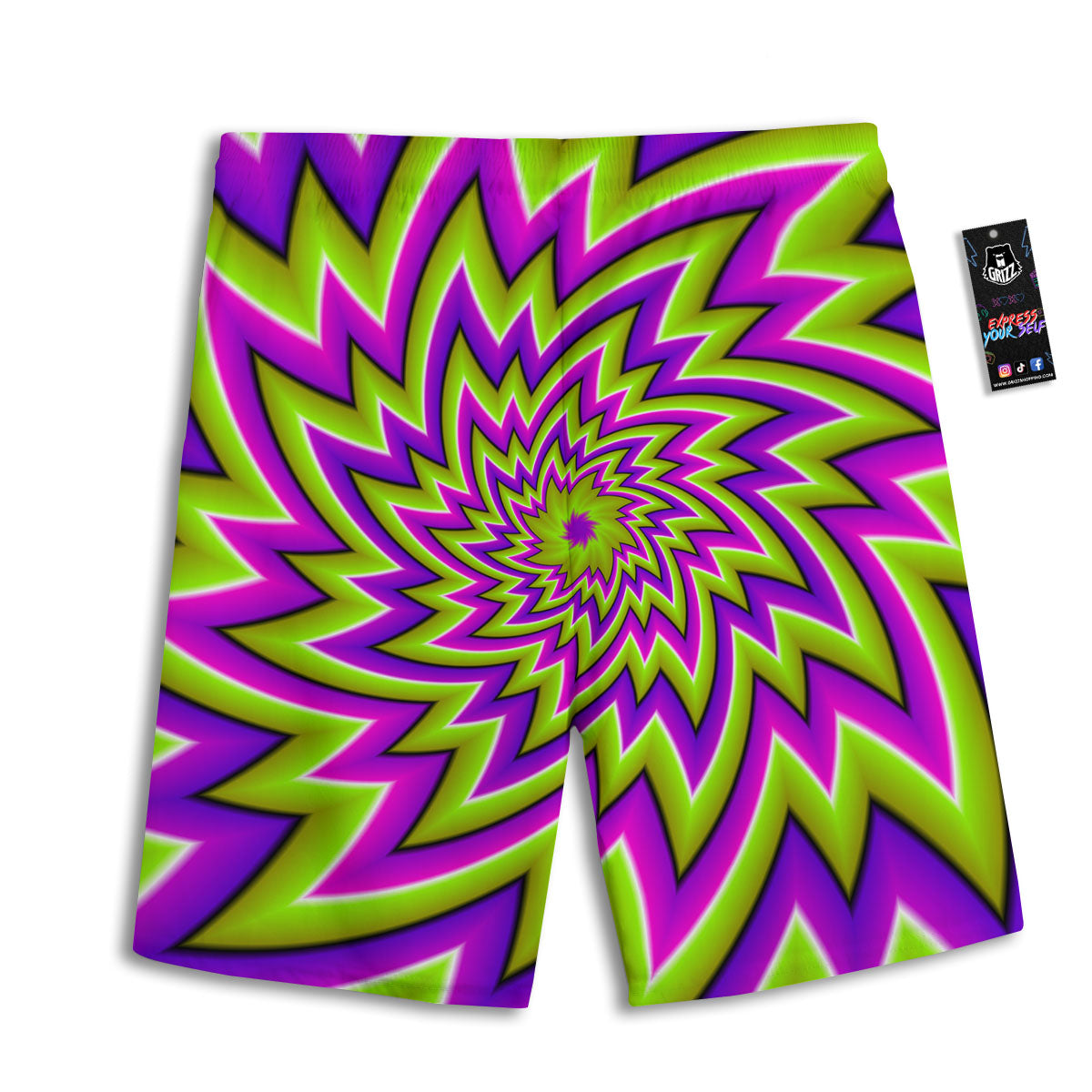Peace Sign Hippie Flower Print Men's Athletic Shorts