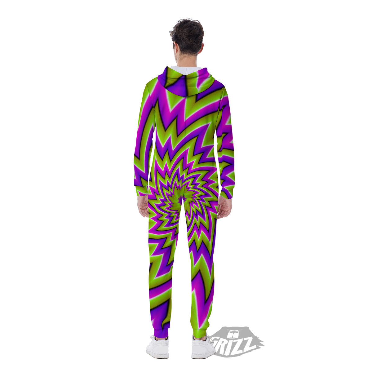 Moving Optical Illusion Green Big Bang Men's Jumpsuit-grizzshop