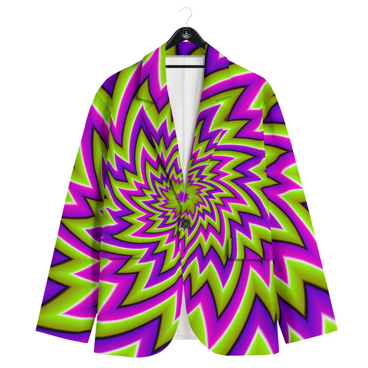 Moving Optical Illusion Green Big Bang Men's Sport Coat-grizzshop