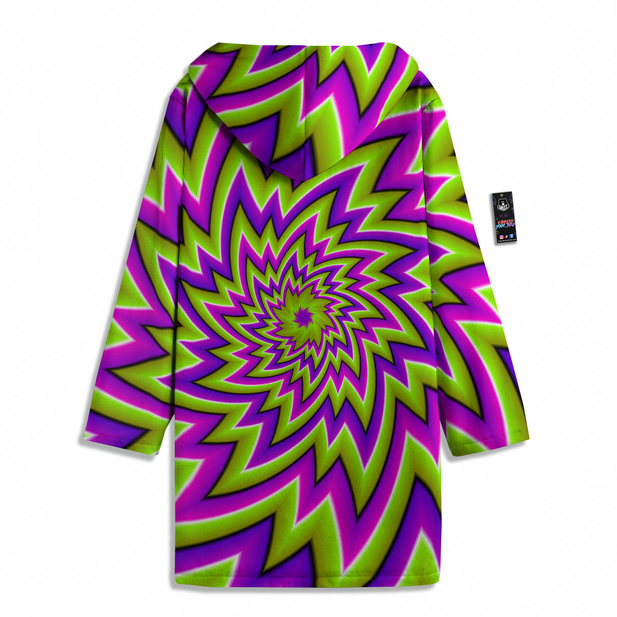 Moving Optical Illusion Green Big Bang Men's Windbreaker Jacket-grizzshop