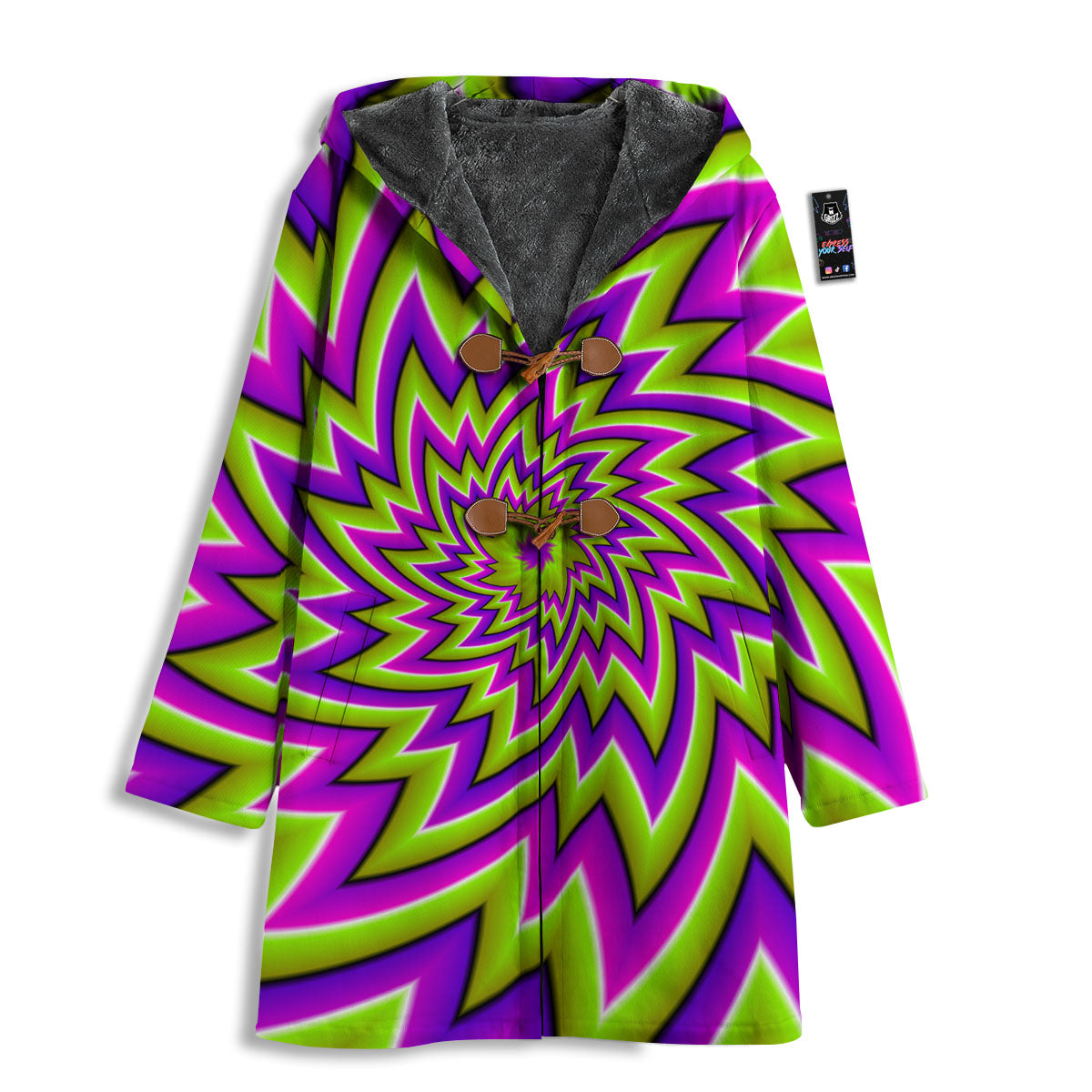 Moving Optical Illusion Green Big Bang Men's Windbreaker Jacket-grizzshop