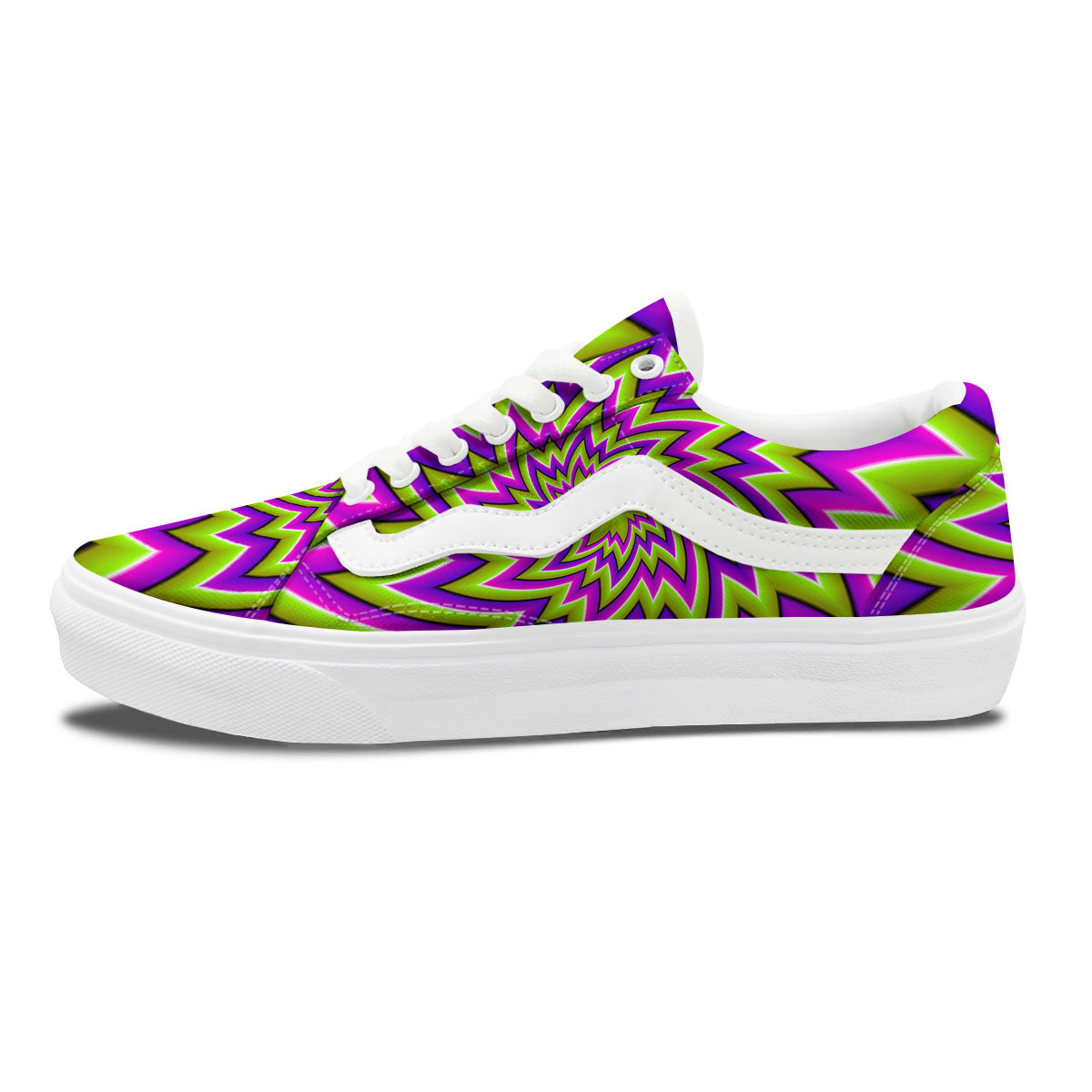 Moving Optical Illusion Green Big Bang Skate Shoes-grizzshop