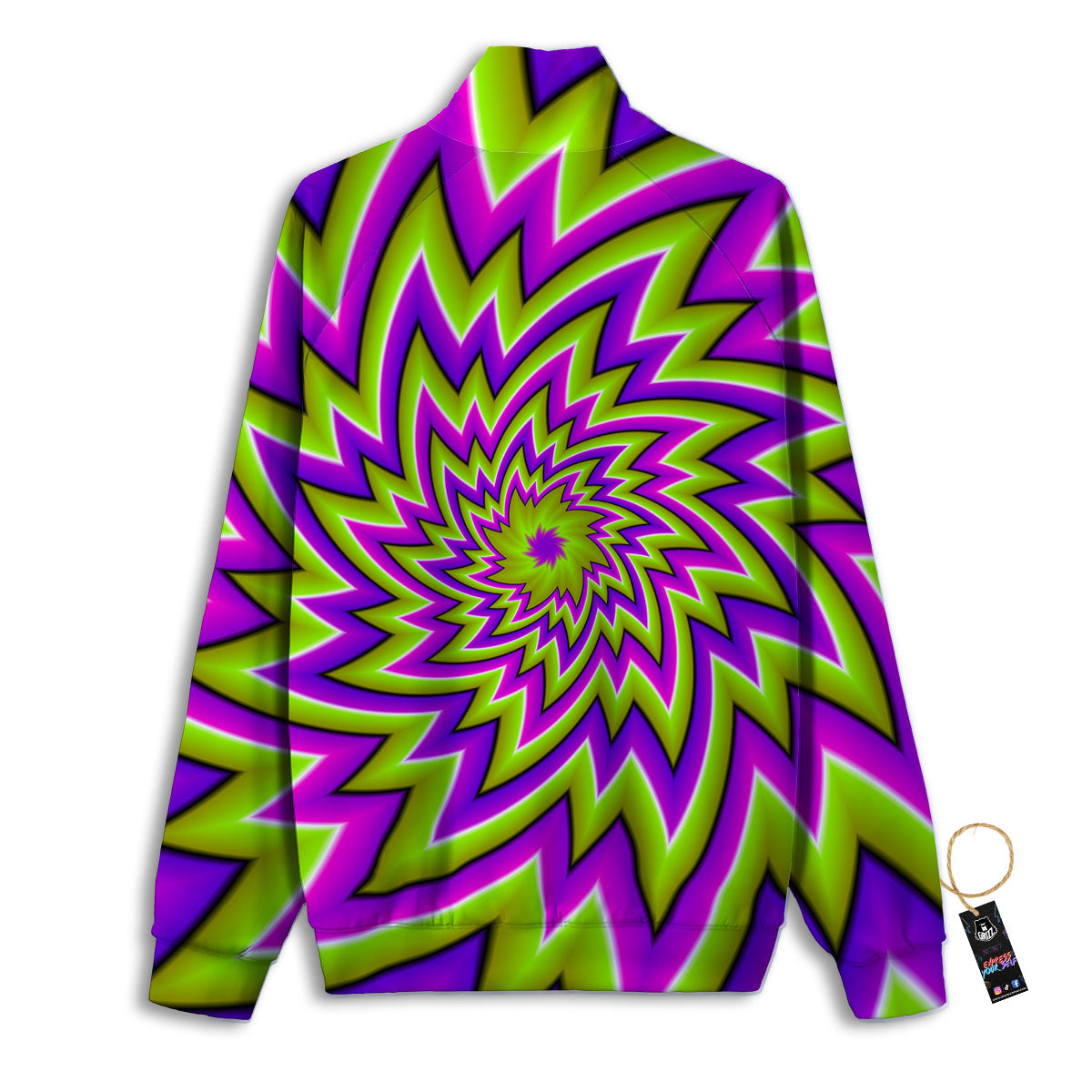 Moving Optical Illusion Green Big Bang Track Jacket-grizzshop