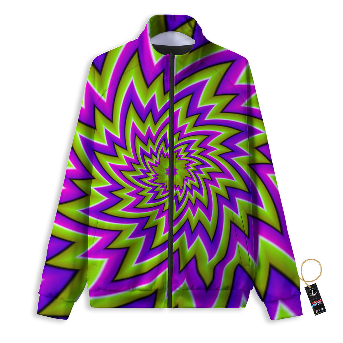 Moving Optical Illusion Green Big Bang Track Jacket-grizzshop