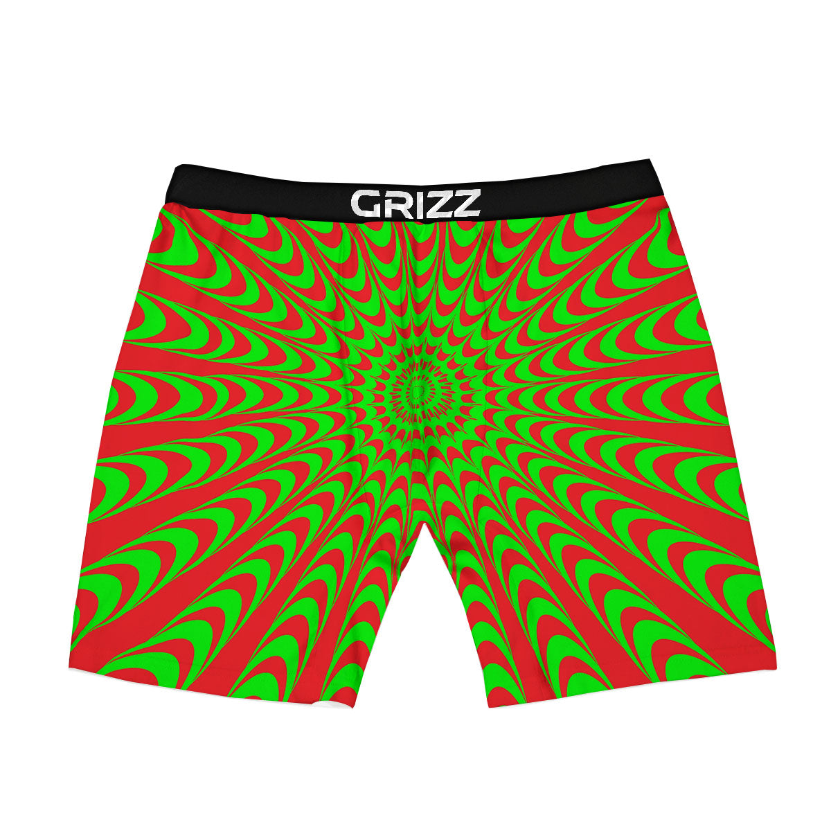 Moving Optical Illusion Green Red Wave Boxer Briefs-grizzshop