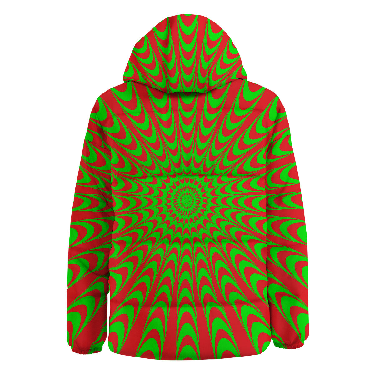 Moving Optical Illusion Green Red Wave Down Jacket-grizzshop