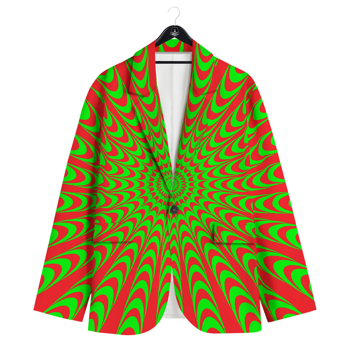Moving Optical Illusion Green Red Wave Men's Sport Coat-grizzshop