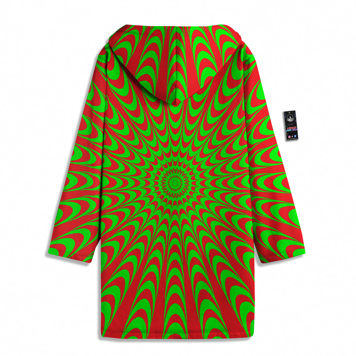 Moving Optical Illusion Green Red Wave Men's Windbreaker Jacket-grizzshop