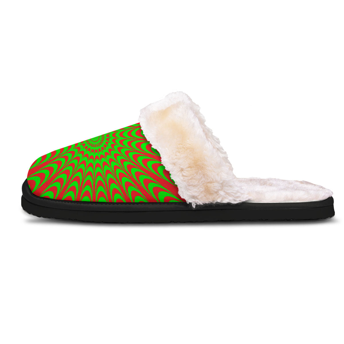Moving Optical Illusion Green Red Wave Slippers-grizzshop