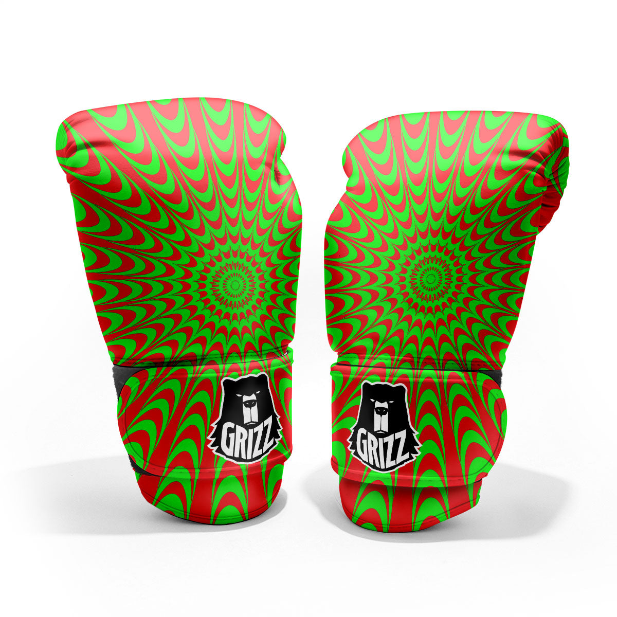 Moving Optical Illusion Green Red Wave Pro Boxing Glove