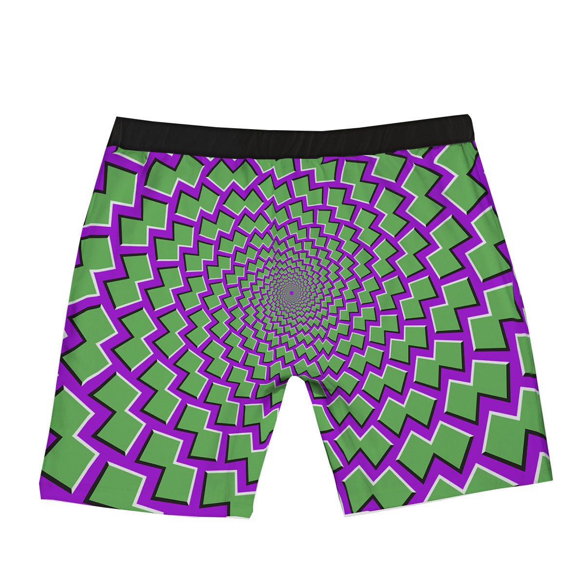 Moving Optical Illusion Green Shapes Boxer Briefs-grizzshop