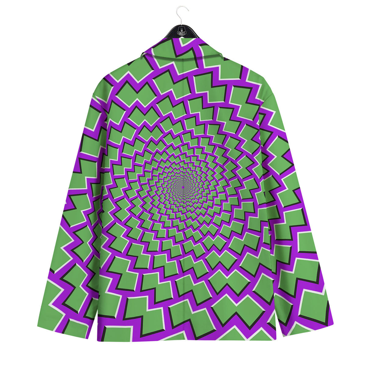 Moving Optical Illusion Green Shapes Men's Sport Coat-grizzshop
