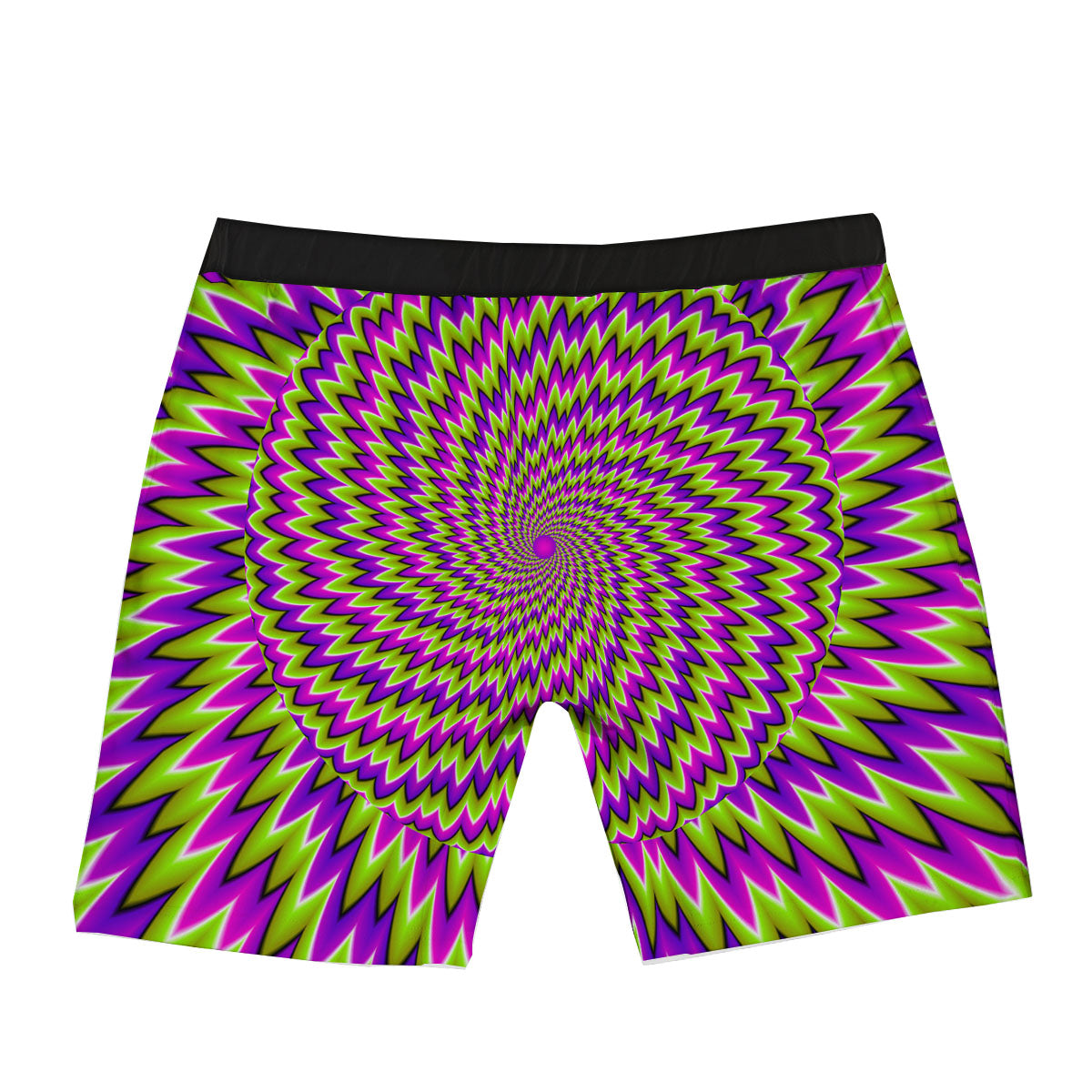 Moving Optical Illusion Green Spiral Boxer Briefs-grizzshop