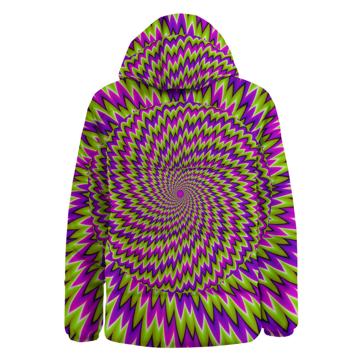 Moving Optical Illusion Green Spiral Down Jacket-grizzshop