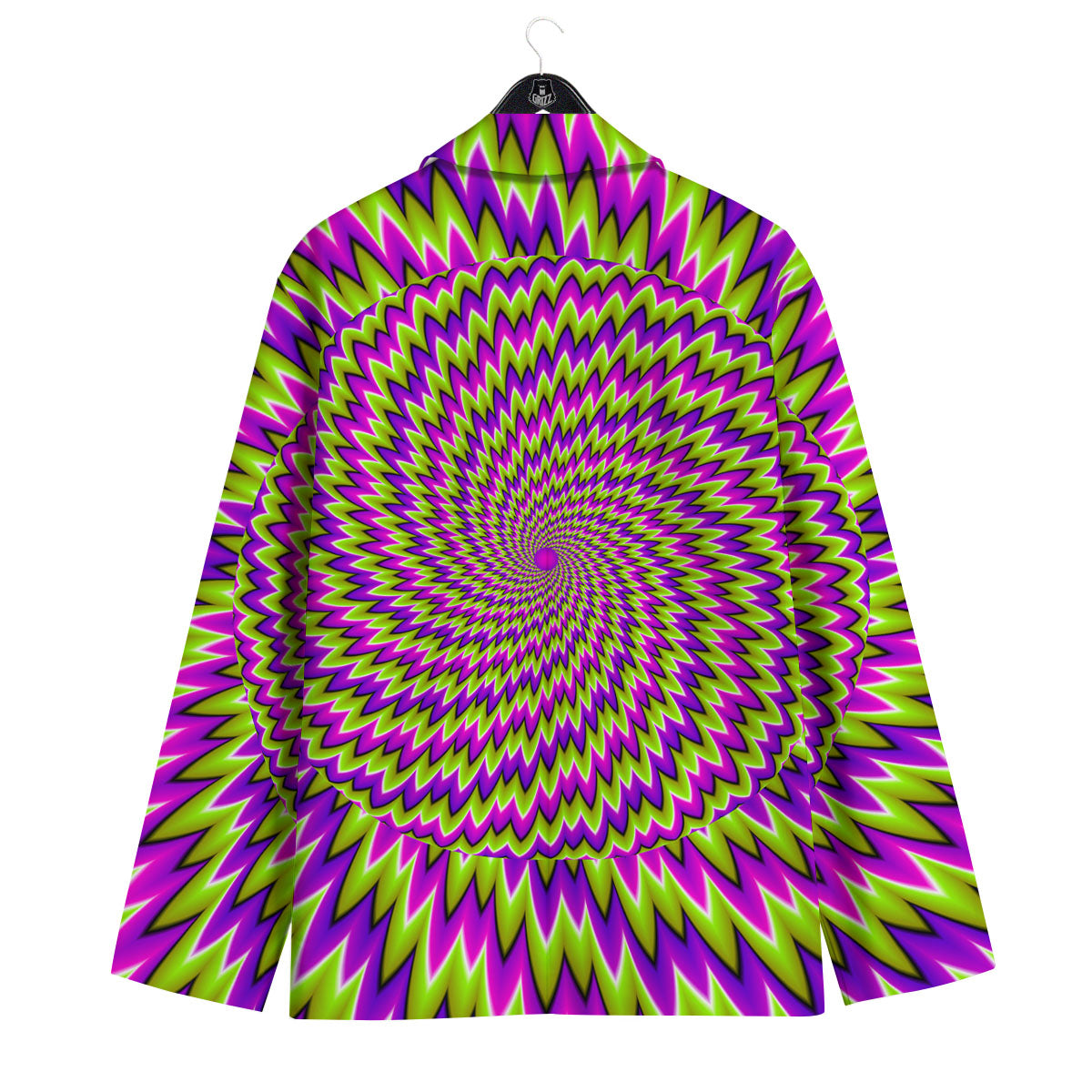 Moving Optical Illusion Green Spiral Men's Sport Coat-grizzshop