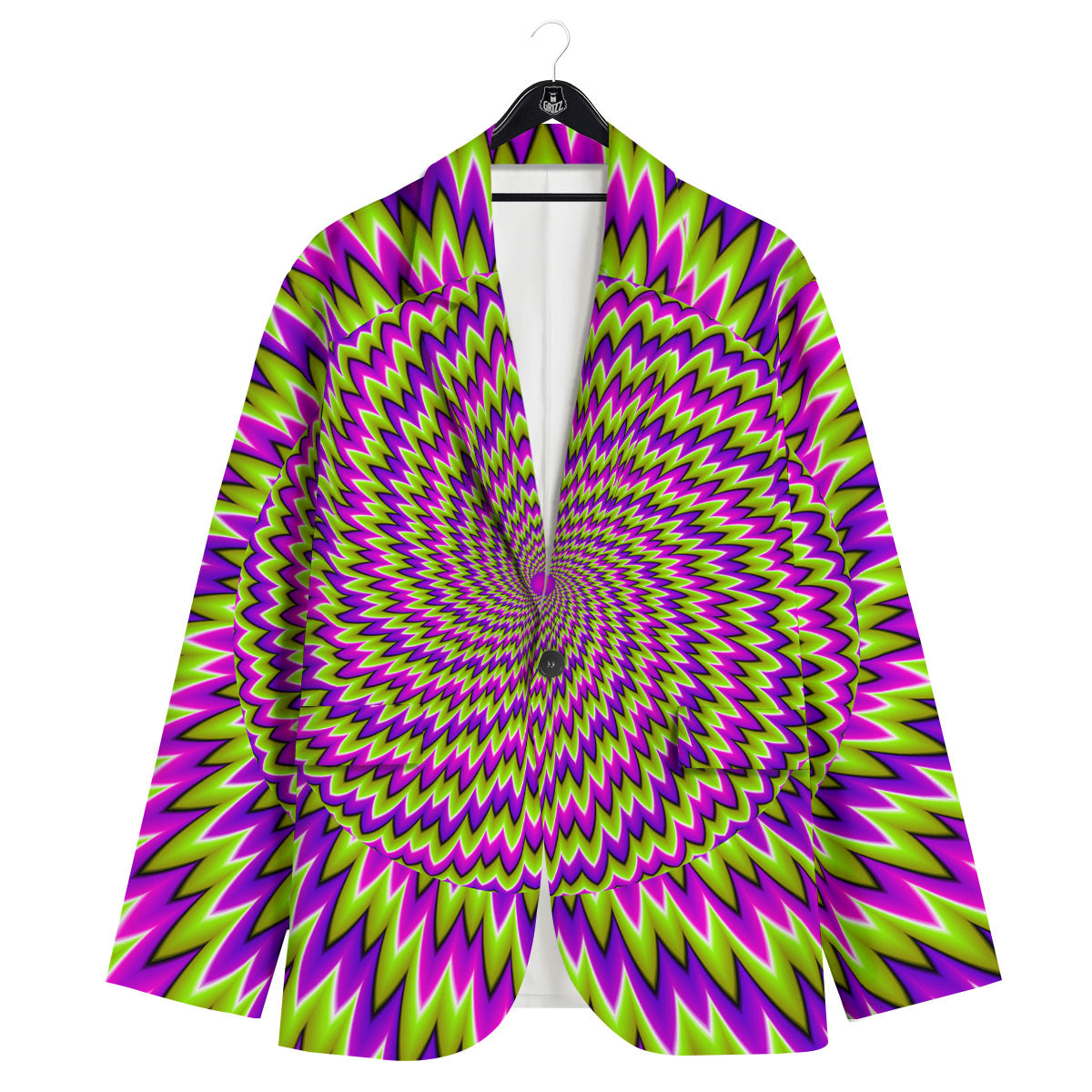Moving Optical Illusion Green Spiral Men's Sport Coat-grizzshop
