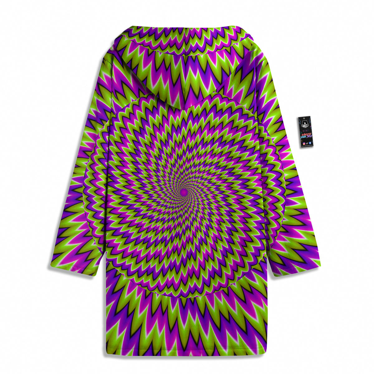 Moving Optical Illusion Green Spiral Men's Windbreaker Jacket-grizzshop