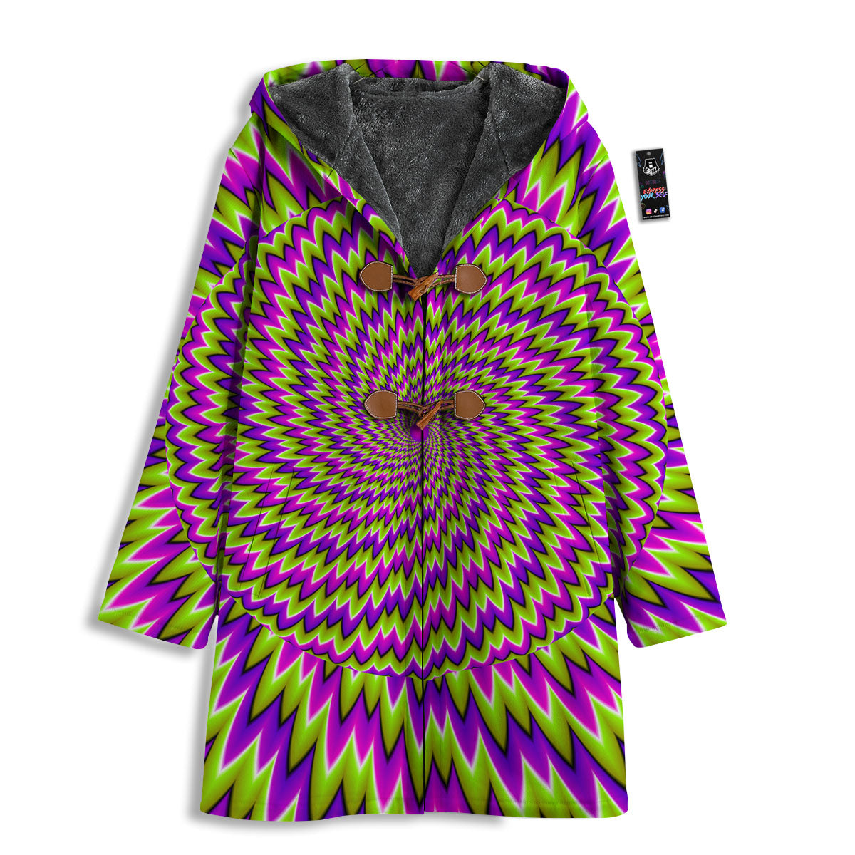 Moving Optical Illusion Green Spiral Men's Windbreaker Jacket-grizzshop