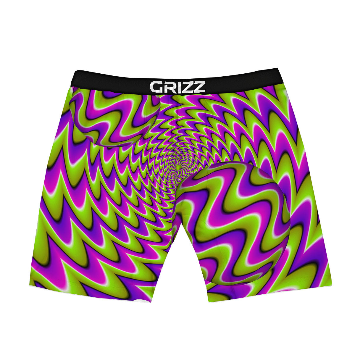 Moving Optical Illusion Green Twisted Boxer Briefs-grizzshop