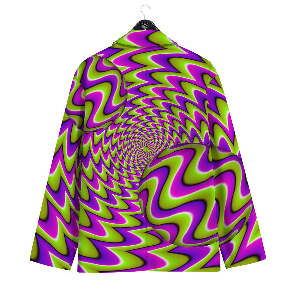 Moving Optical Illusion Green Twisted Men's Sport Coat-grizzshop