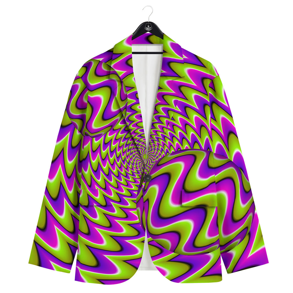 Moving Optical Illusion Green Twisted Men's Sport Coat-grizzshop