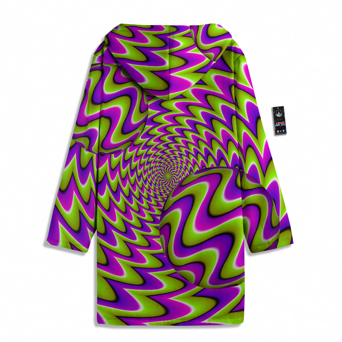 Moving Optical Illusion Green Twisted Men's Windbreaker Jacket-grizzshop