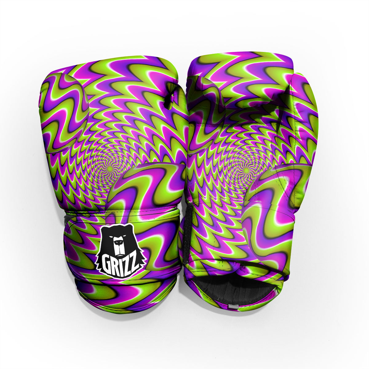 Moving Optical Illusion Green Twisted Pro Boxing Glove