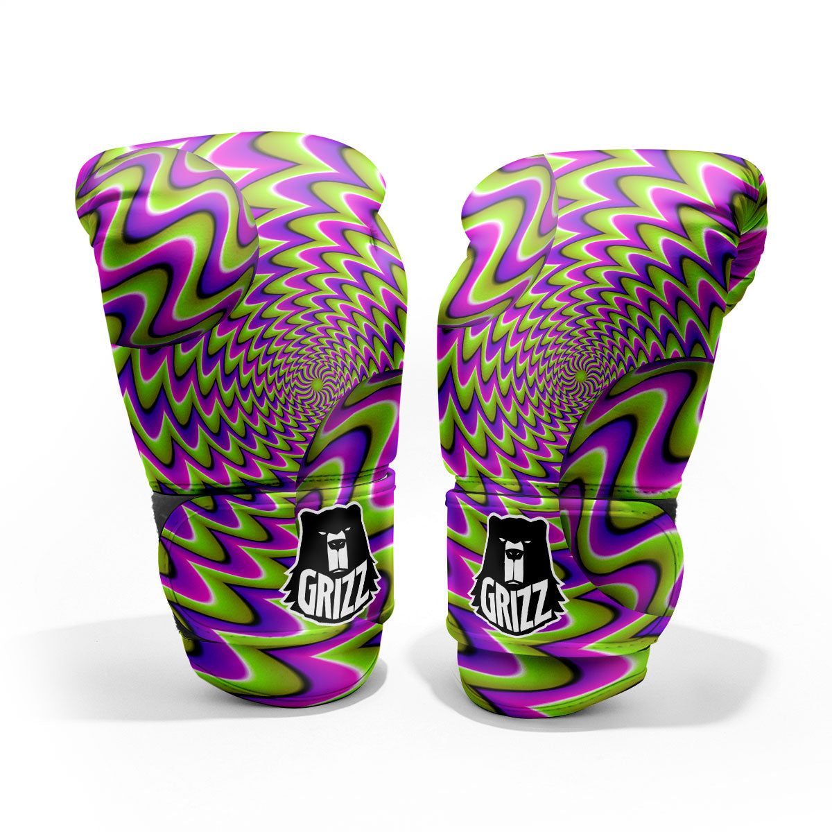 Moving Optical Illusion Green Twisted Pro Boxing Glove