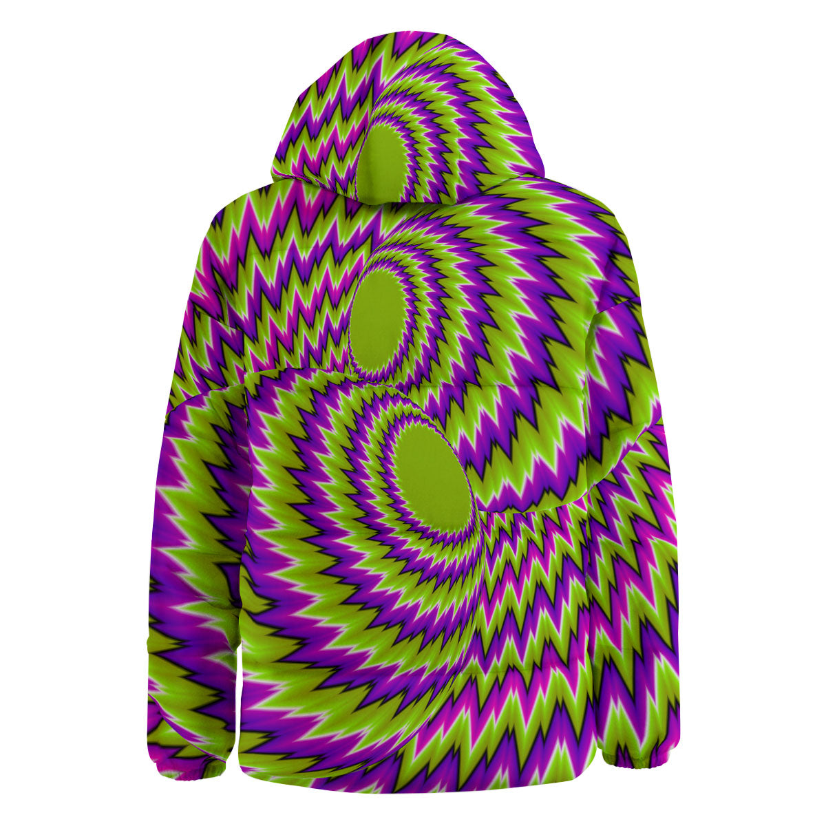 Moving Optical Illusion Green Vortex Down Jacket-grizzshop