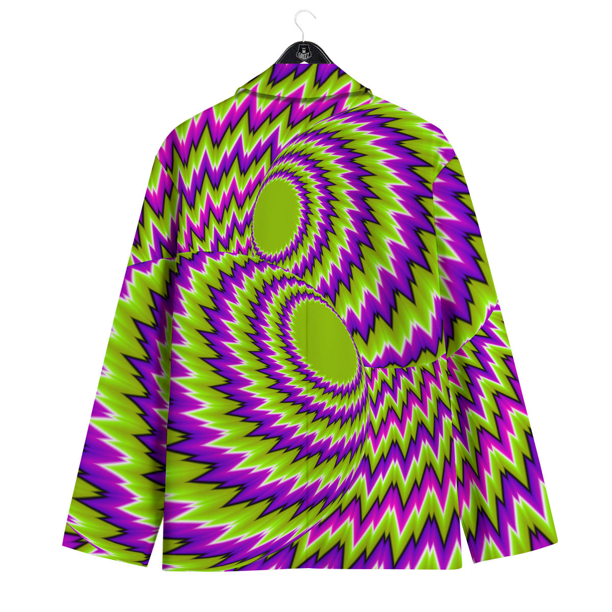 Moving Optical Illusion Green Vortex Men's Sport Coat-grizzshop