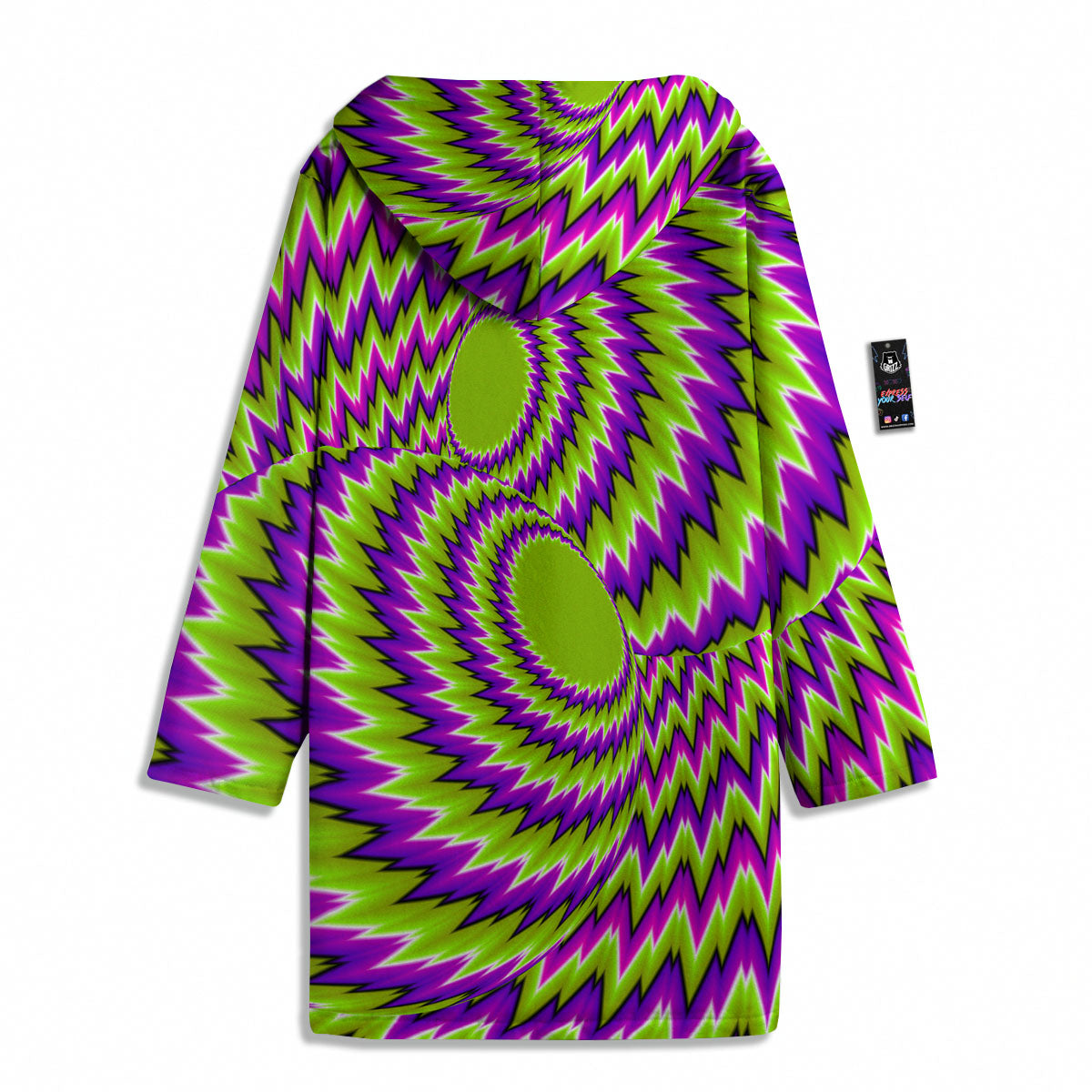 Moving Optical Illusion Green Vortex Men's Windbreaker Jacket-grizzshop
