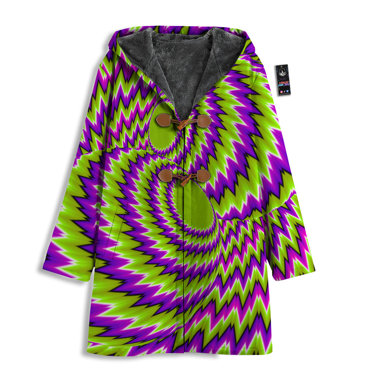 Moving Optical Illusion Green Vortex Men's Windbreaker Jacket-grizzshop