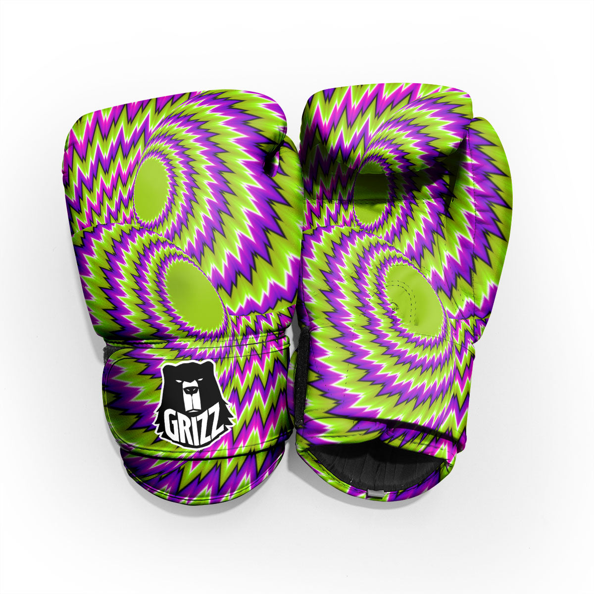 Moving Optical Illusion Green Vortex Pro Boxing Glove