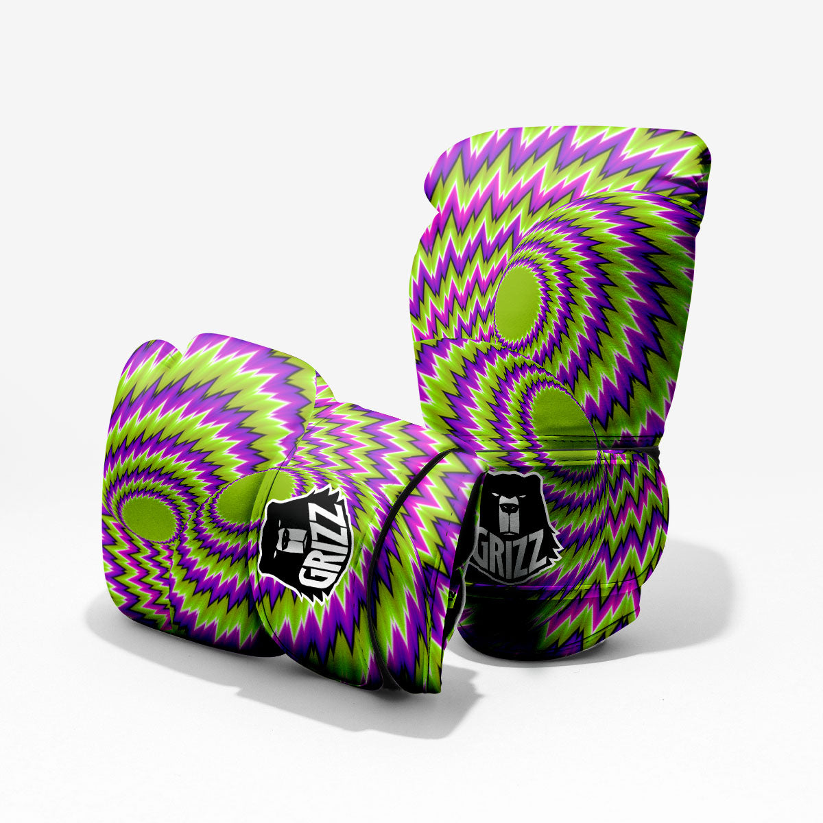 Moving Optical Illusion Green Vortex Pro Boxing Glove