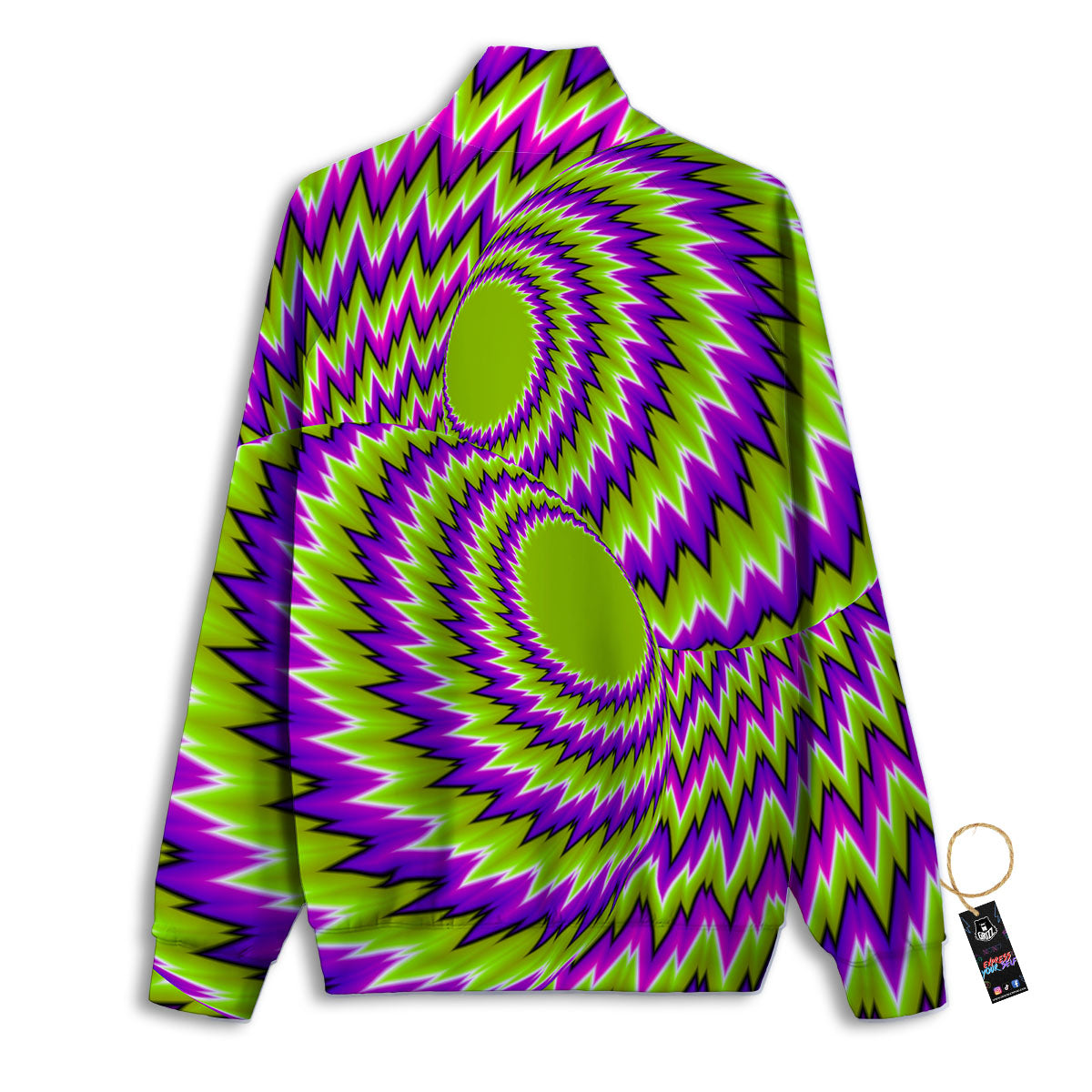 Moving Optical Illusion Green Vortex Track Jacket-grizzshop